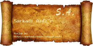Sarkadi Azár névjegykártya